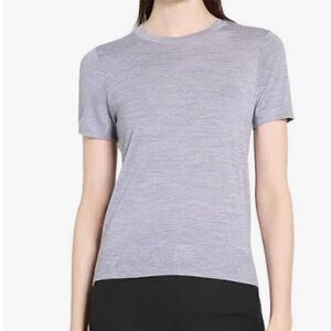 THEORY Tilma Scoop Neck Tee in Slubbed Cotton Shadow Grey. Size L. MSRP $85